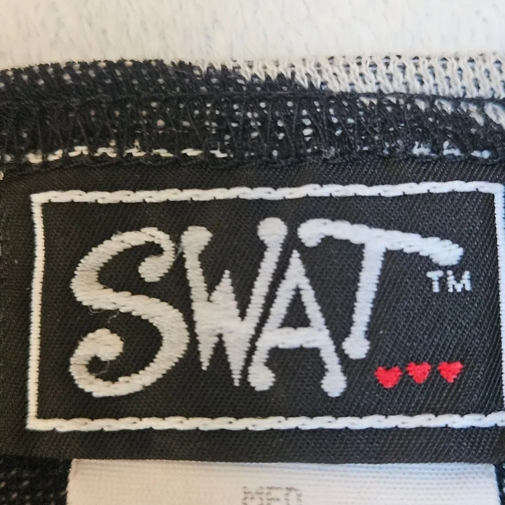 Vintage SWAT Tunic Top Black White Zebra Print 3/4 Length Sleeve Women Sz M